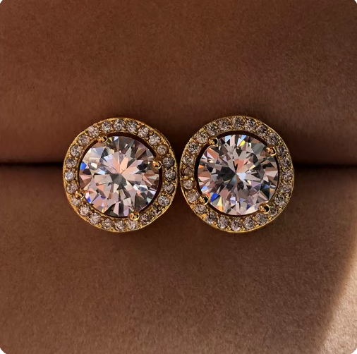 Elegant Zircon Geometric Earrings for Women – Sparkling Modern Statement Jewelry