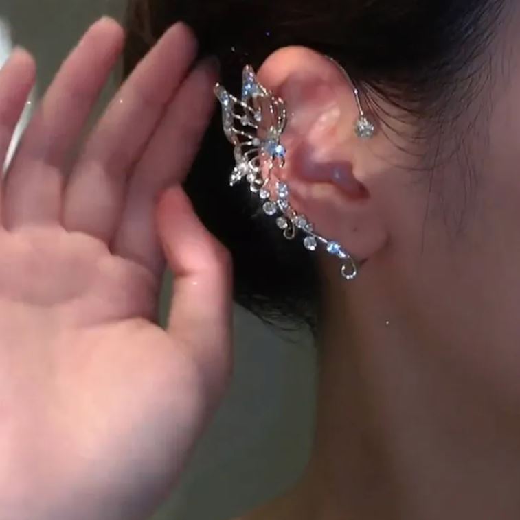 Women’s Zircon Wheat Clip-On Earrings – Elegant Non-Pierced Statement Jewelry
