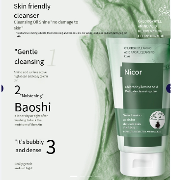 Nicor Chlorophyll Amino Acid Cleansing Foam – Gentle Hydrating & Oil Balancing Facial Cleanser for All Skin Types
