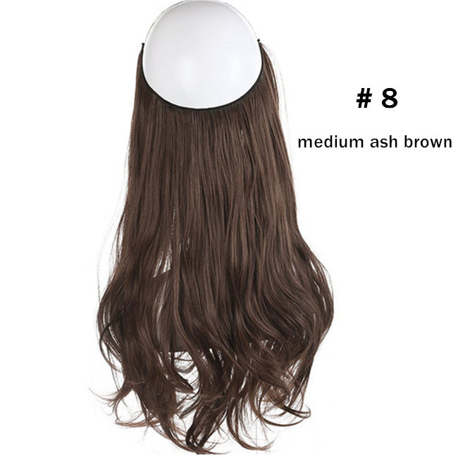 45cm Invisible Long Wavy Hair Extensions – Fish Line Synthetic Hairpiece, 32 Colors