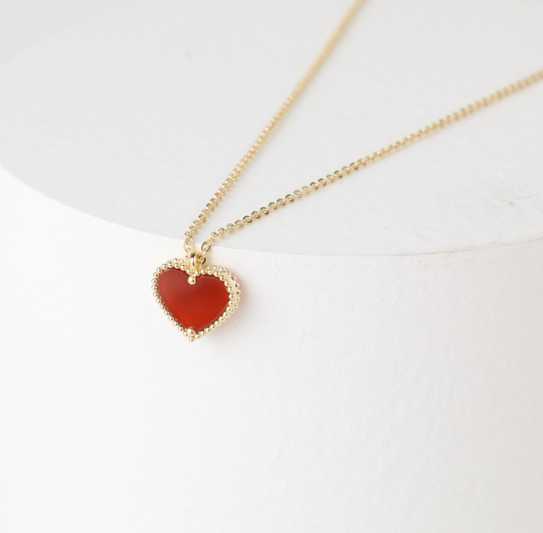 Women’s Red Love Sweater Chain Necklace – Copper Clavicle Jewelry