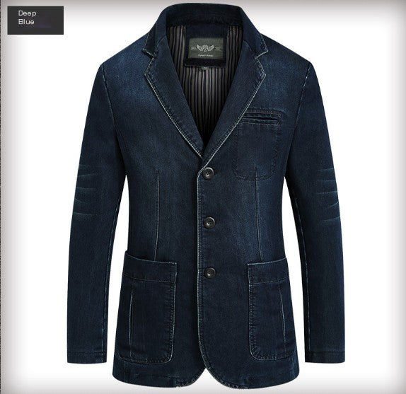 Men’s Smart Casual Cotton Denim Blazer – Slim Fit Lightweight Jacket, M–4XL