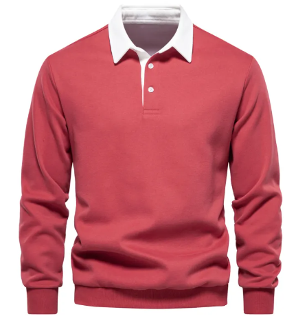 Men’s Casual Polo Collar Sweater – Soft Breathable Lightweight Knit Pullover, 9 Colors, S–2XL