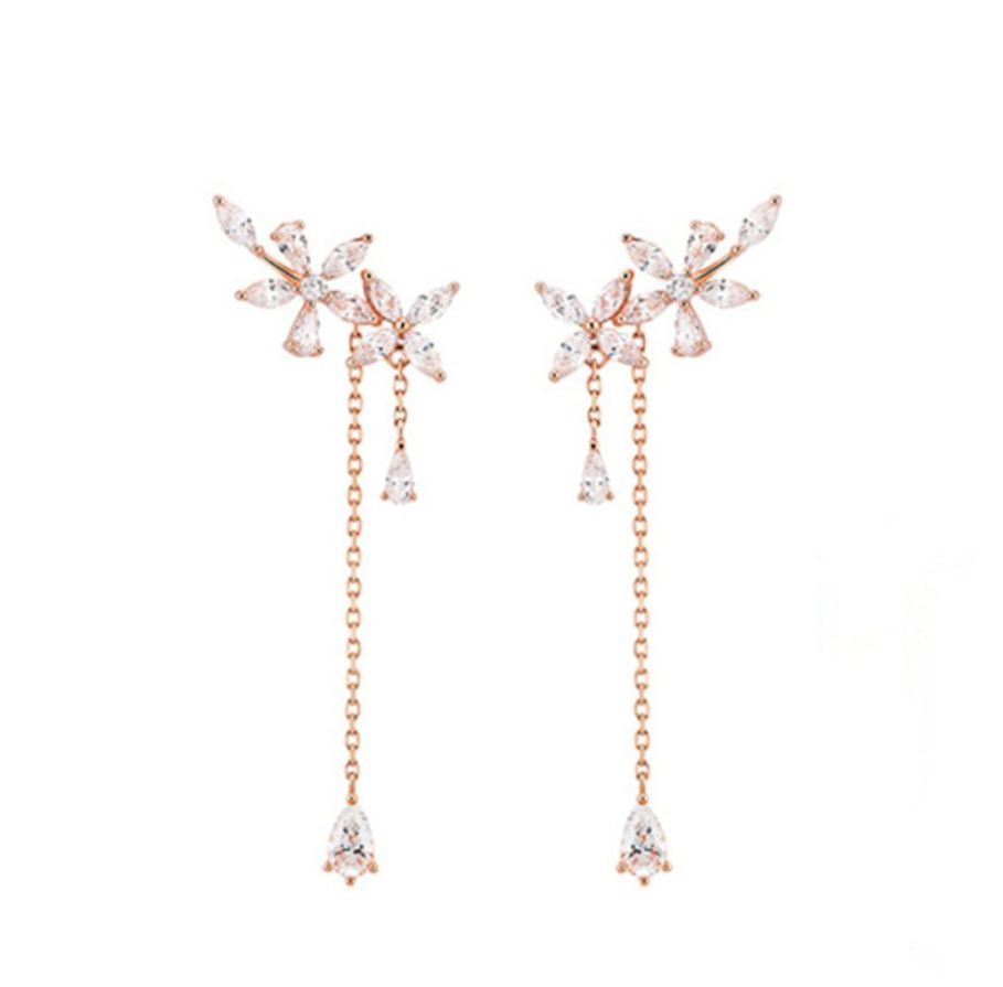 Flower Stud & Dangle Earrings Set – Elegant Floral Jewelry for Women