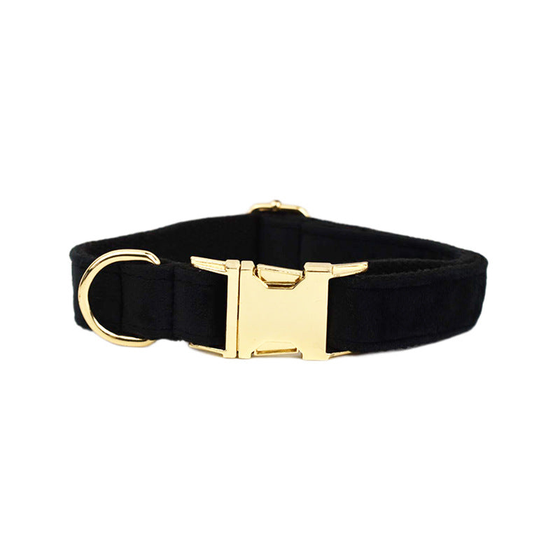 Black Velvet Dog Collar – Premium Adjustable Pet Collar with Matching Accessories