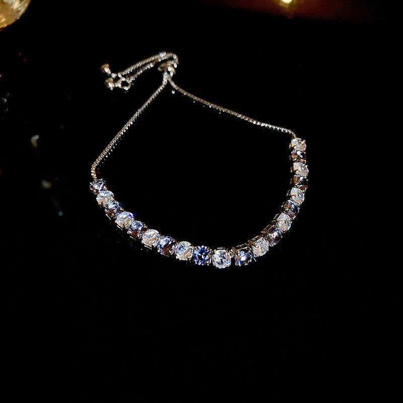 Women’s Adjustable Colorful Zirconia Bracelet – Sparkling Rainbow Fashion Jewelry