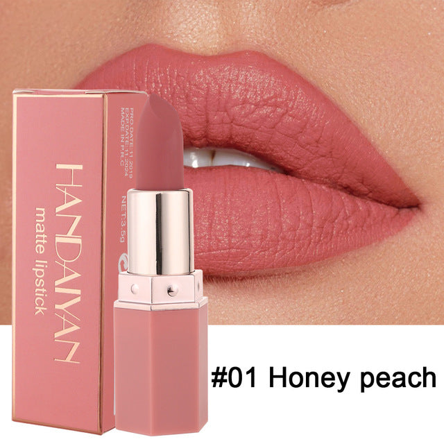 6-Color Matte Moisturizing Lipstick for Daily Use