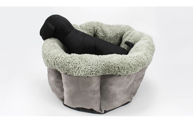 Luxury Plush Cat & Small Dog Bed – Soft 43CM Cozy Pet Nest with Warm Cover