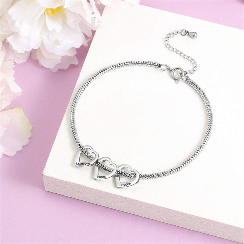 Personalized Adjustable Stainless Steel Heart Anklet