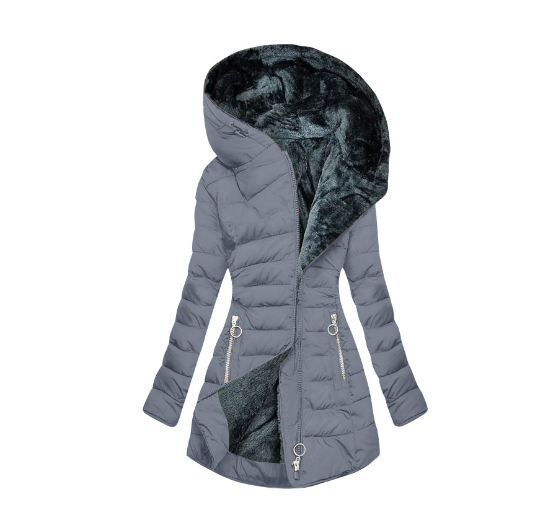 Women’s Cozy Plush Hooded Coat – Soft Warm Loose-Fit Fleece Jacket with Pockets, S–3XL