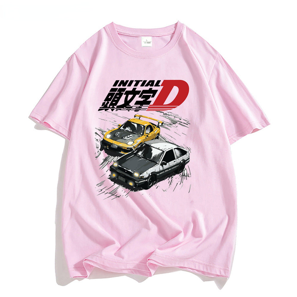 Men’s AE86 Initial D Anime T-Shirt – Japanese Car Racing Graphic Summer Tee, XS–4XL