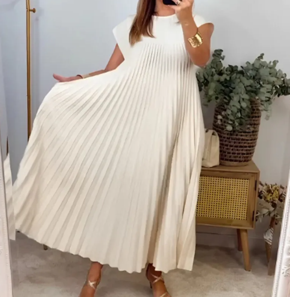 ChicEase Loose Solid Color Dress for Women – Relaxed Fit Casual Dress