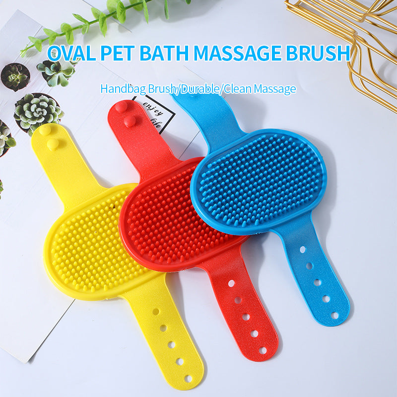 Soft Rubber Pet Grooming Massage Brush – Dog & Cat Bathing & Shedding Comb