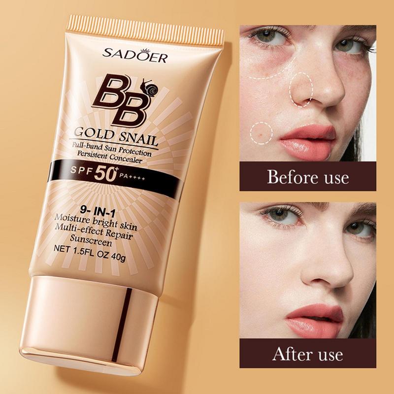 SADOER Gold Snail BB Cream SPF 50 – Long-Lasting Foundation Makeup