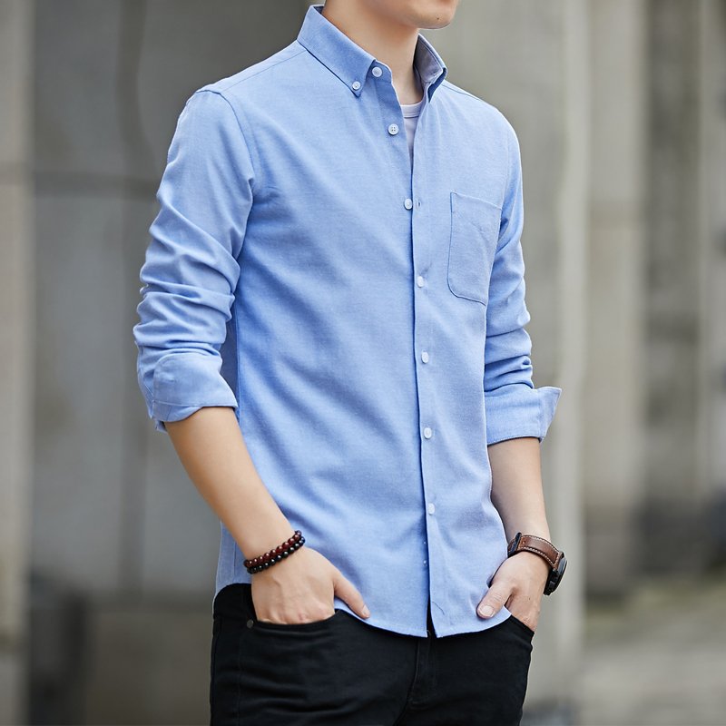 Men’s Premium Cotton Oxford Shirt – Slim Fit Long Sleeve Casual Shirt, M–5XL