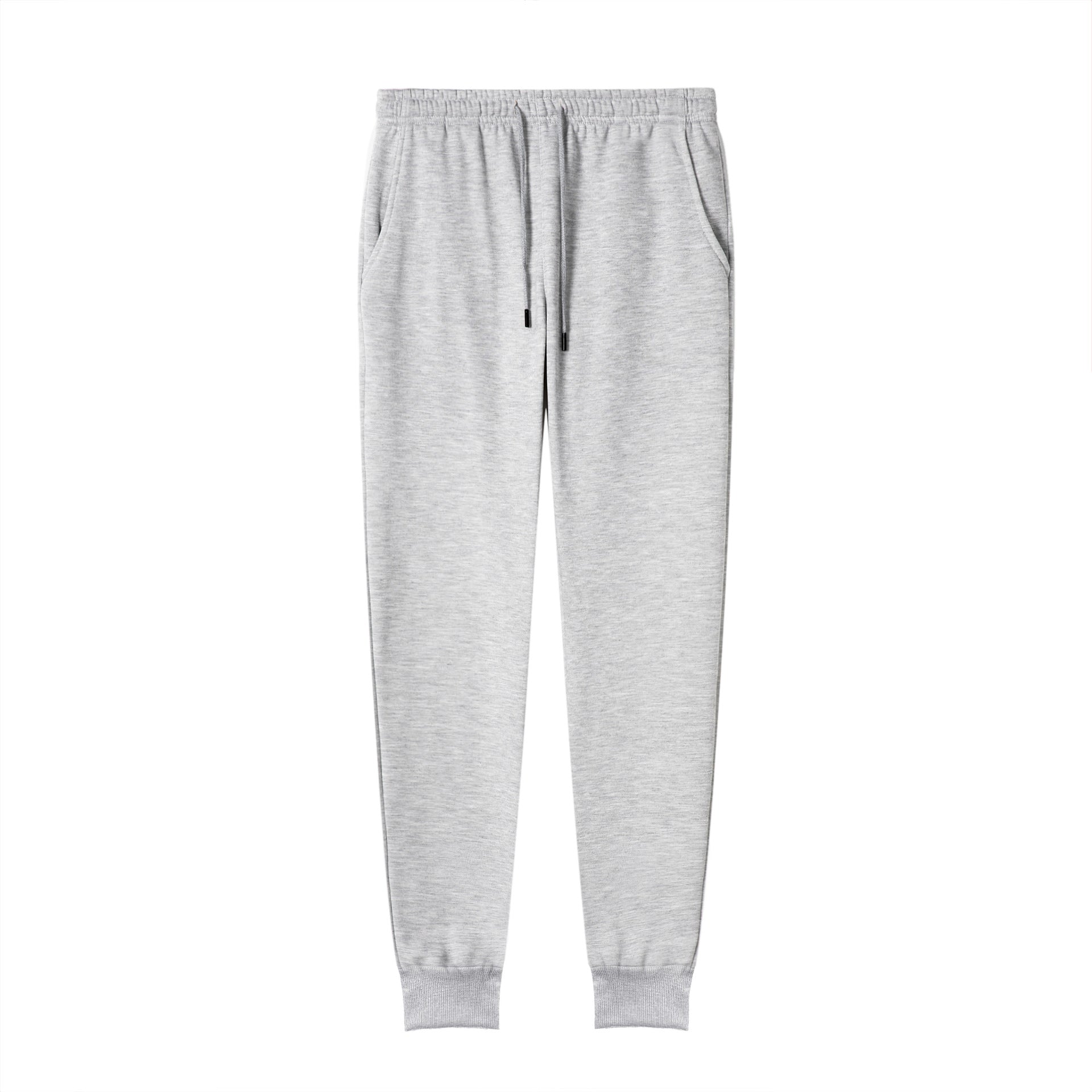 Men’s Drawstring Fleece Pants – Solid Color Casual Winter Trousers