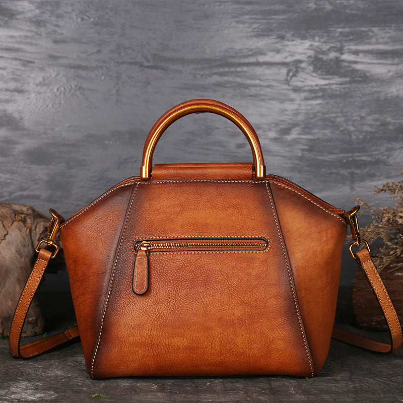 Embossed Genuine Leather Tote Bag for Women – Elegant Large-Capacity Shoulder Handbag