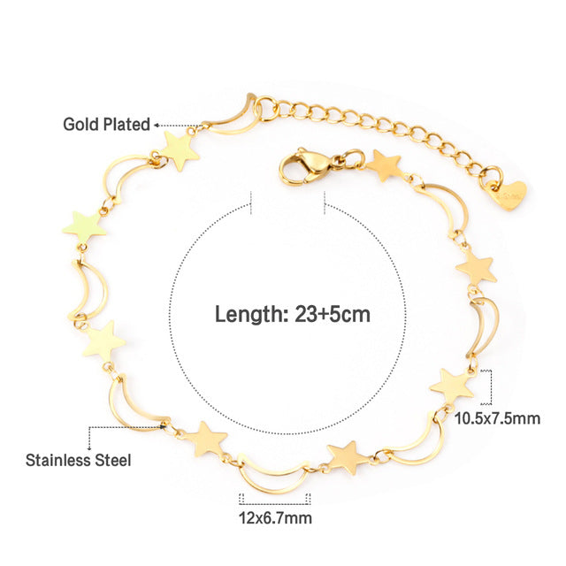 Stainless Steel Casual Retro Beach Anklet for Women