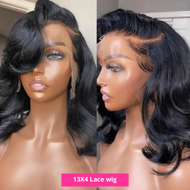 Brazilian Lace Front Bob Wig – 100% Human Hair Short Bob Wig for Women