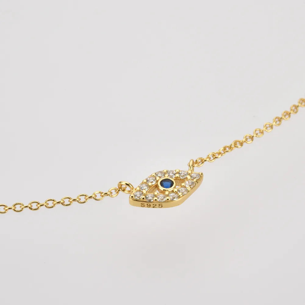 S925 Sterling Blue Eye Necklace