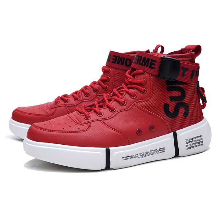 High-Top Breathable Sneakers for Men - Trendy Style