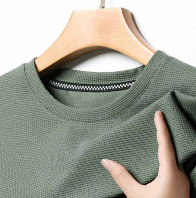 Men’s Solid Color Polyester Round Neck T-Shirt – Lightweight Summer Casual Tee, M–3XL