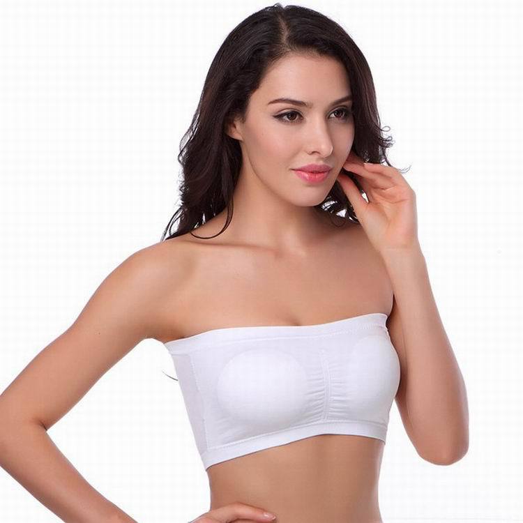 Women’s Strapless Seamless Padded Bandeau Bra – Comfortable Tube Top Bra