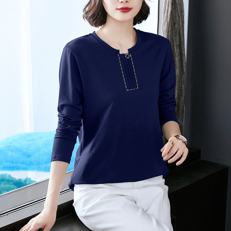 Cotton Long Sleeve T-Shirt for Women (Plus Size)