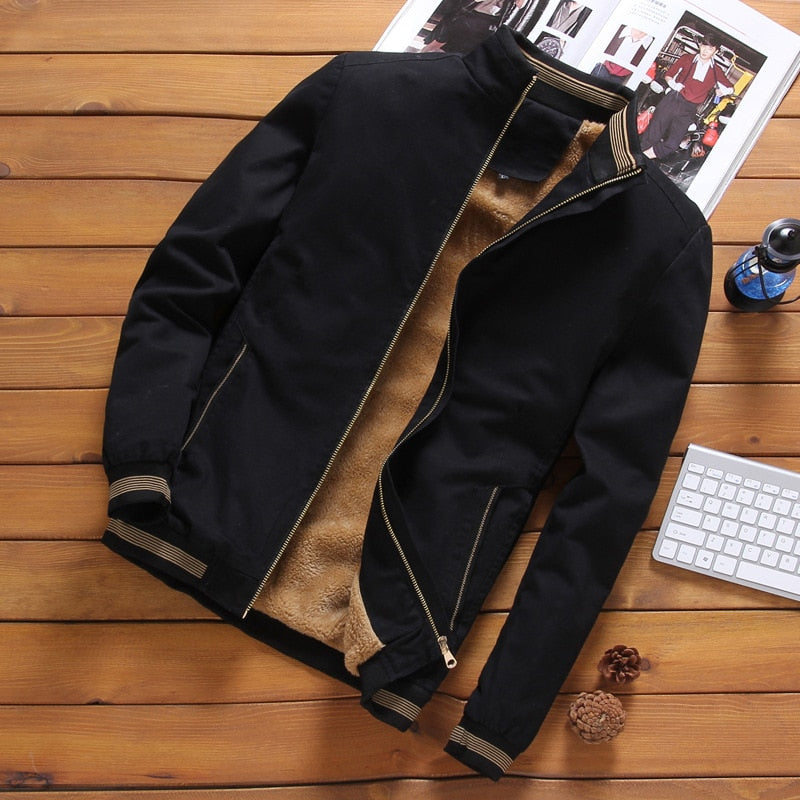 Men’s Casual Fleece-Lined Cotton Jacket – USA