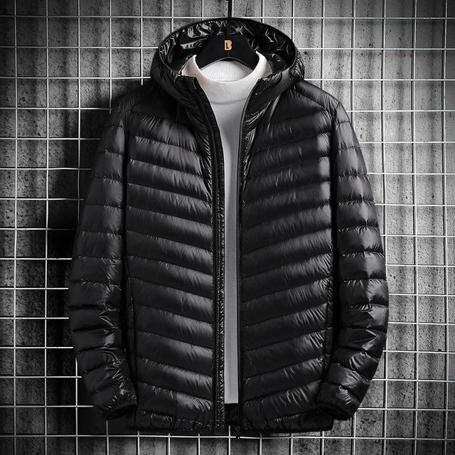 Men’s Warm Lightweight White Duck Down Jacket – USA
