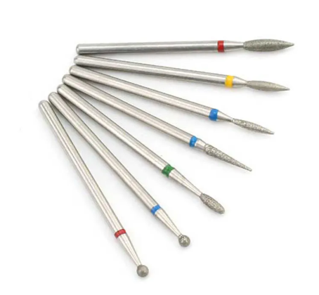 7 Sets Tungsten Steel Nail Art Silver Grinding Head