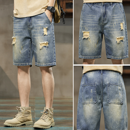 Men’s Stretch Denim Five-Point Shorts – Comfortable Casual Summer Shorts
