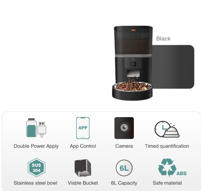 Smart Automatic Pet Feeder – 4L/6L Electronic Food Dispenser for Dogs & Cats