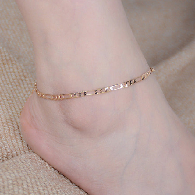 Silver Star Beads Double-Deck Anklet for Women