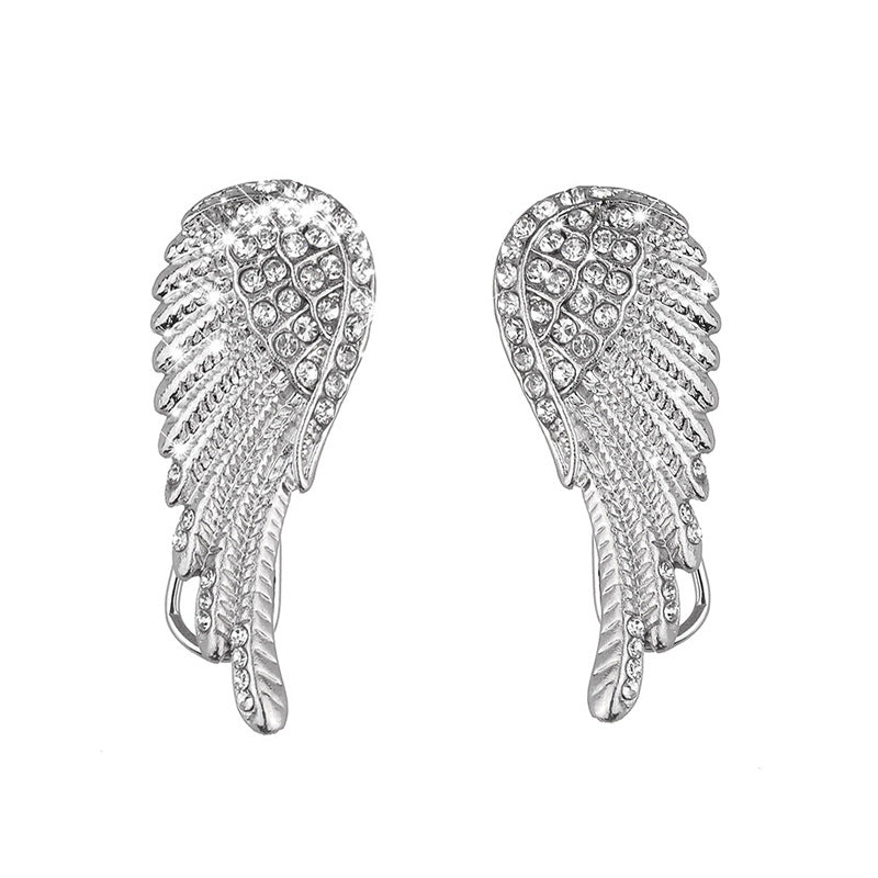 Creative Wing Rhinestone Earrings for Women – Sparkling Statement Jewelry