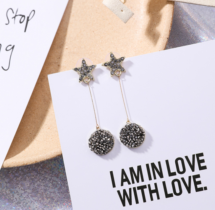 Long Rhinestone Pearl Round Earrings – Elegant Statement Earrings for Women