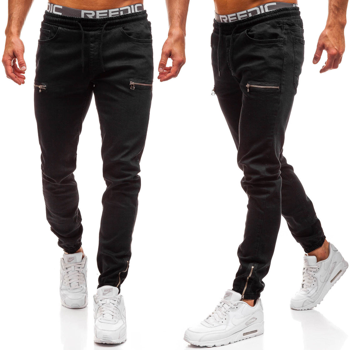 Men’s Zipper Design Jeans – Casual Fashion Denim Pants