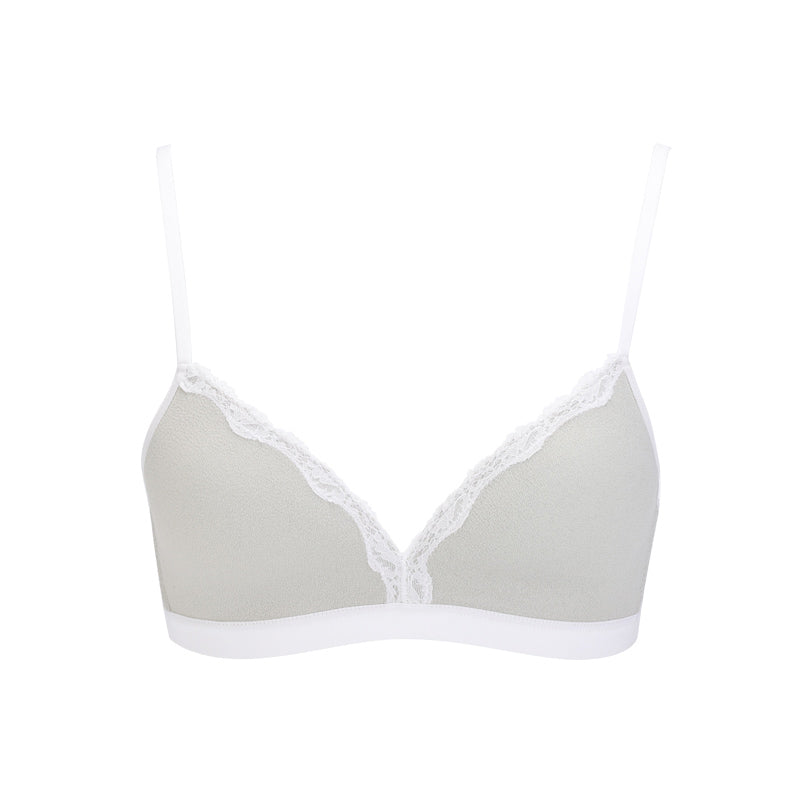 Women’s Lace Triangle Cup Sports Bra – Wireless Seamless Comfort Bra