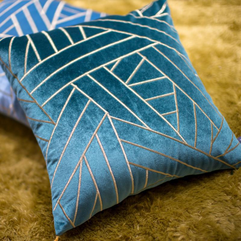 Velvet Embroidered Pillow Cover – European Modern Design