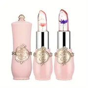 2 PCs Color Changing Dried Flower Jelly Lipstick