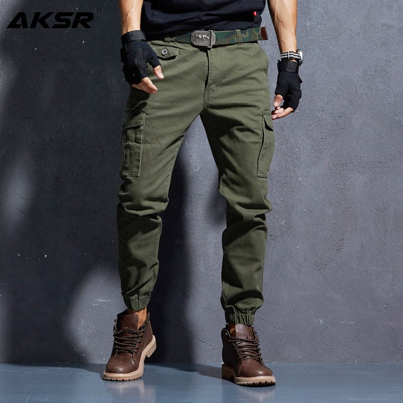 Men’s Slim Fit Solid Color Trousers – Modern Casual Pants