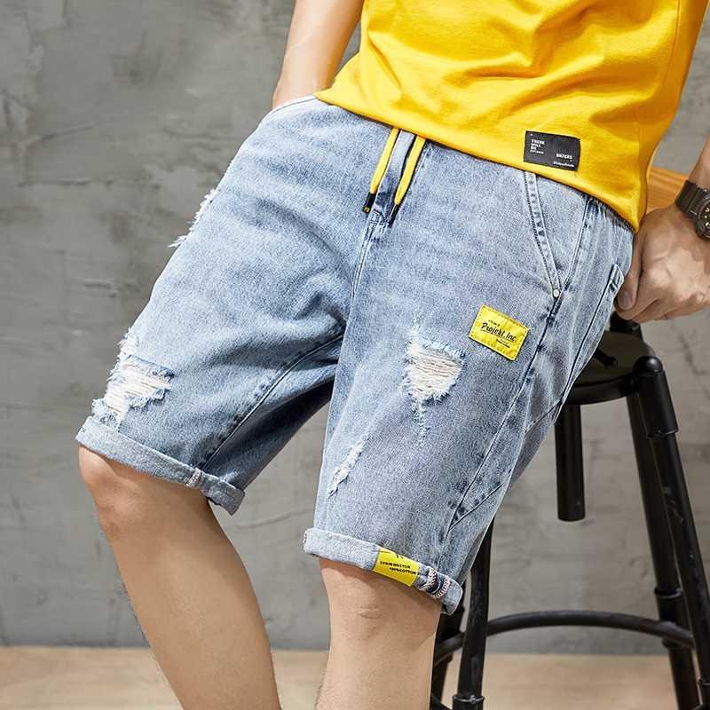 Men’s Loose Five-Point Denim Shorts – Lightweight Straight-Fit Summer Shorts