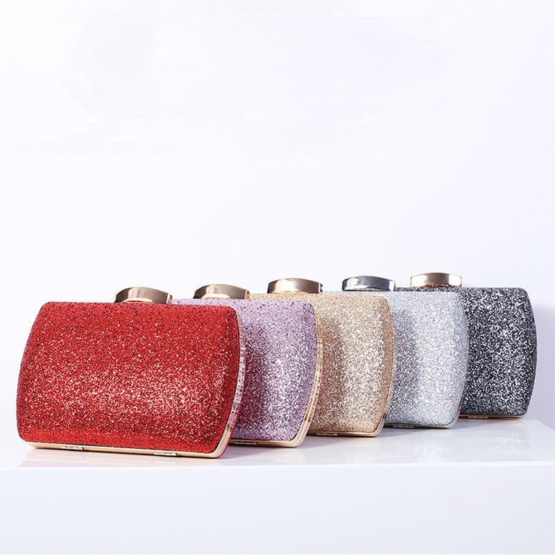 Luxury Golden Sequin Clutch Bag for Women – Sparkling Crossbody Evening Handbag with Secure Lock Closure