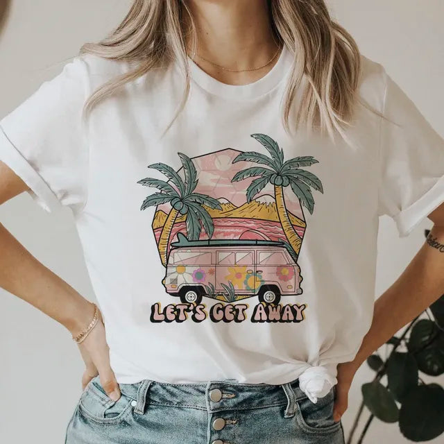 Women’s 90s Smile Letter Graphic T-Shirt – Retro Casual Short Sleeve Tee