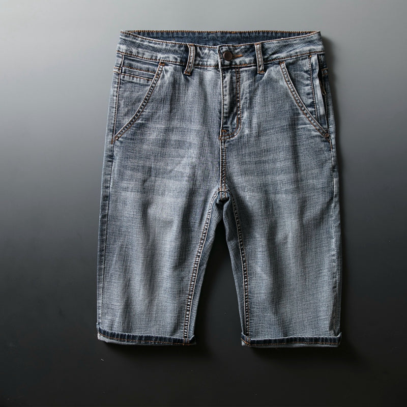Men’s Mid-Waist Cotton Stretch Straight Denim Pants – USA