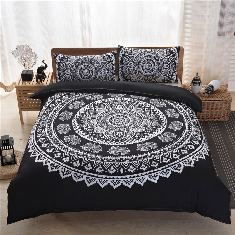 Bohemian Elephant 3D Bedding Set – 4-Piece Artistic Bed Set