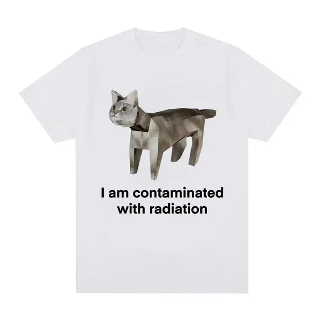Humorous Cat Memory T-Shirt for Women - Summer Style