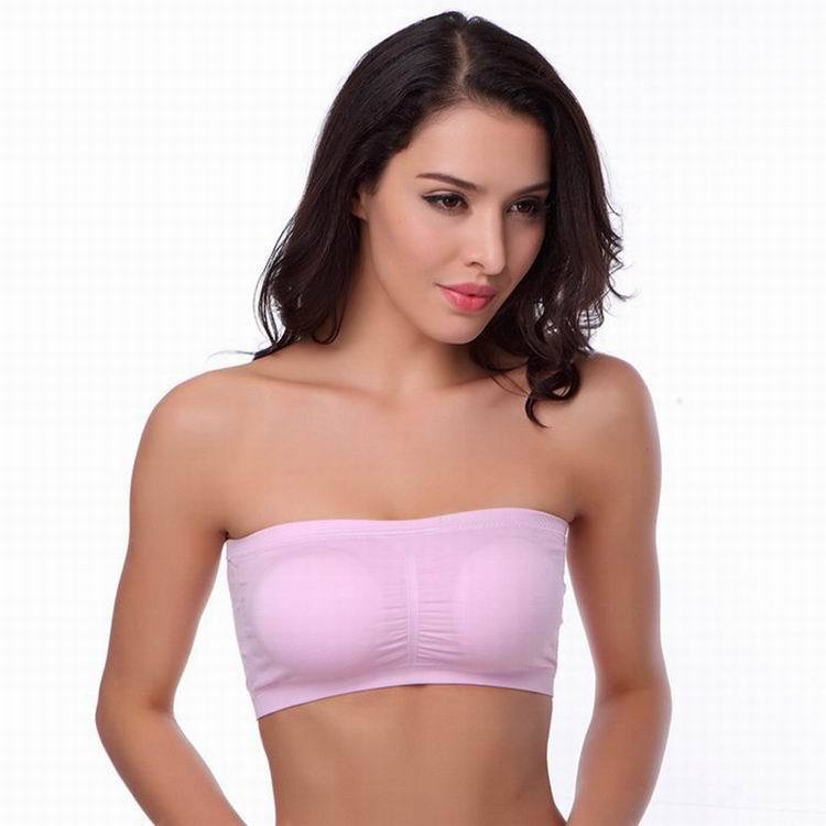 Women’s Strapless Seamless Padded Bandeau Bra – Comfortable Tube Top Bra