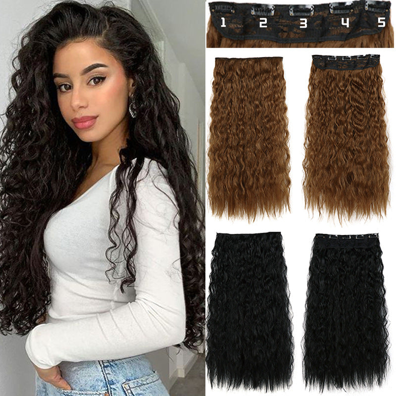 22-Inch Long Curly Synthetic Hair Extensions for Women – Lightweight 100g Wavy Hairpiece