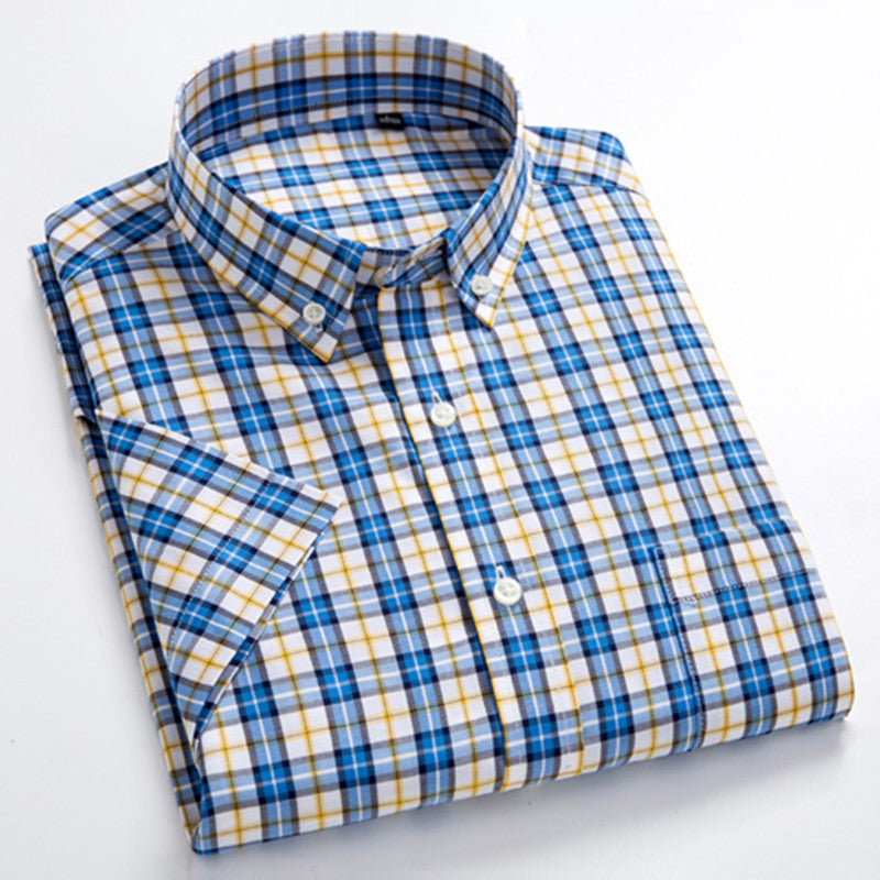 Men’s Plus Size Breathable Short Sleeve Shirt – Relaxed Fit Summer Casual Shirt